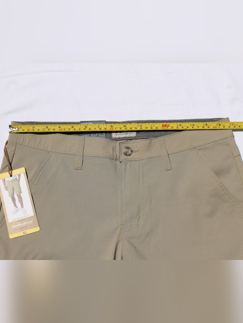 Weatherproof Vintage Men's Flat Front Gray Stretch Trail Short. - Picture 7 of 13
